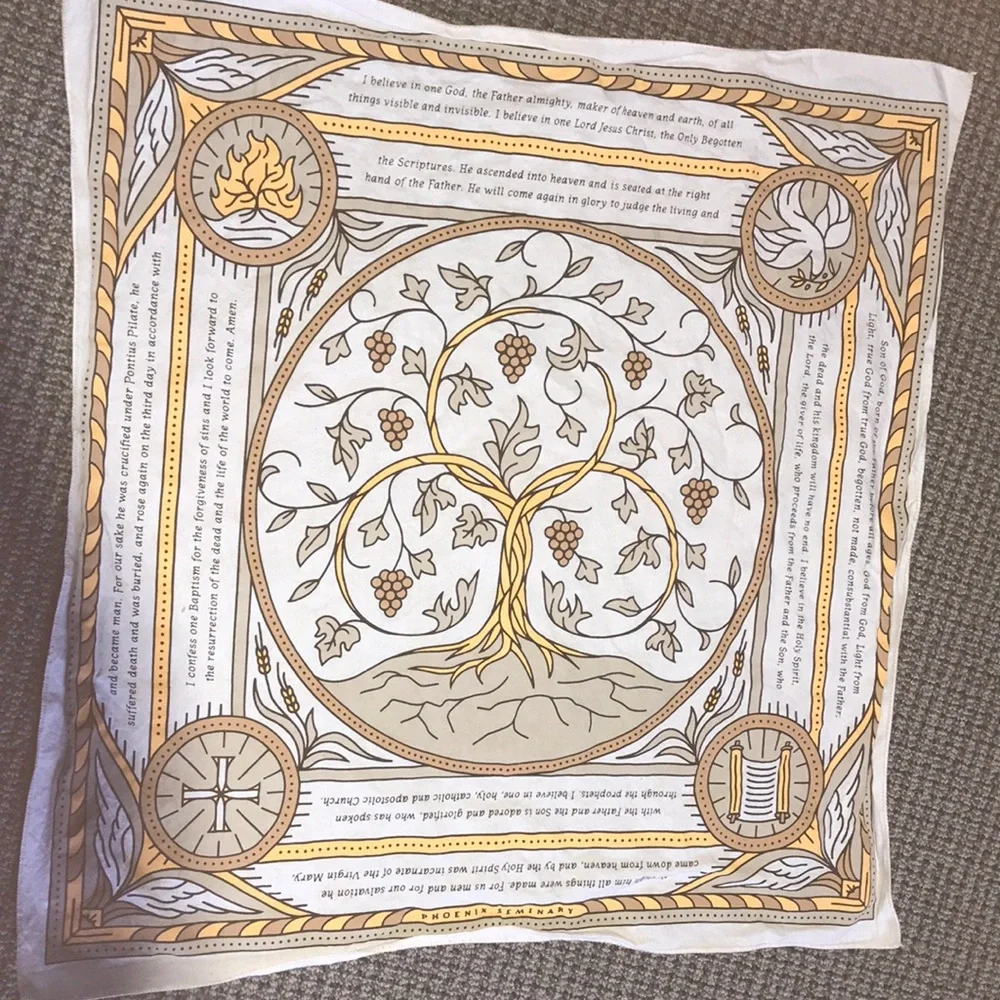 Decorative‎ Tree of Life Scarf - White & Gold